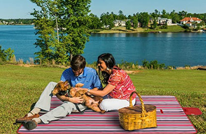 Beach Blanket Picnic Mat Sandproof Waterproof Extra Large Outdoor Camping Blanket Foldable Portable Picnic Mat for Travel Hiking Music Festival Park Lawn Grass Red Lines - color: Red Lines