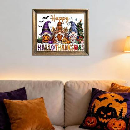 Gnome Diamond Painting Kits for Adults, Holiday Diamond Art for Adult | Full Round Drill Paint by Diamond, Hallothanksmas Diamond Painting Gem Art, Arts and Crafts for Adults Beginners 12x16 Inch - color: Gnome