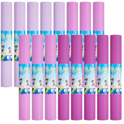 Funtery 3 mm Thin Yoga Mats Bulk, 68 x 24 Inches Lightweight PVC Exercise Mats Non Slip Workout Fitness Pads for Yoga Pilates Stretching Classes Gym Home Studio - color: Purple Series Color
