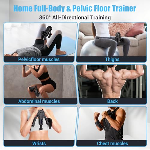 Thigh Trainer for Women, 15-80LB Adjustable Resistance with Resistance Band | Inner Thigh Exerciser for Pelvic Floor Muscle, Shaping, Yoga & Home Fitness, Includes a Storage Pouch and Training Manual