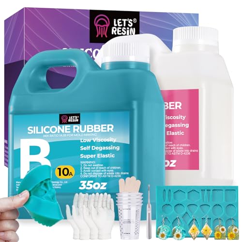 LET'S RESIN Super Elastic Silicone Mold Making Kit 10A | 70.5oz Jade Green Mold Making Liquid Silicone Rubber, Ideal for Casting Resin Molds/Silicon Molds/Candle Molds/Silicon Inlay