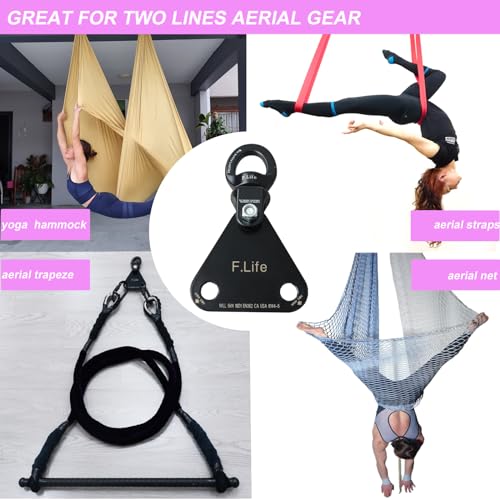 Aerial Trapeze Hardware -Triangle Spreader Plate and Shackle Swivels Rigging Set 360 Rotation for Straps Yoga Sling Hammock Lyra Hoop Two Point Apparatus Hanging From a Single Rig Point spin