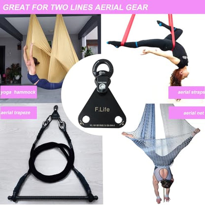 Aerial Trapeze Hardware -Triangle Spreader Plate and Shackle Swivels Rigging Set 360 Rotation for Straps Yoga Sling Hammock Lyra Hoop Two Point Apparatus Hanging From a Single Rig Point spin