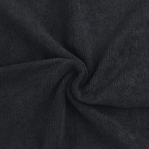 Orighty Salon Towels, 12 Pack Black Microfiber Hair Towel (16 x 29 Inch) | Super Soft and Absorbent Microfiber Towels for Salon, Hand, Gym, Bath, Spa and Home Hair Care (Not Bleach Proof) - size: 12 Pack