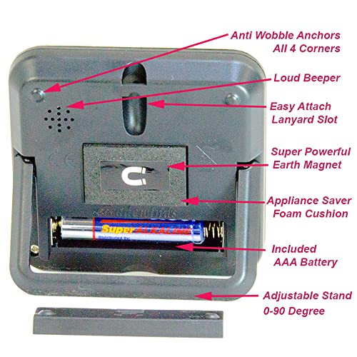 Elegant Digital Kitchen Timer Stainless Steel - Loud Alarm - Model Silver - color: Silver