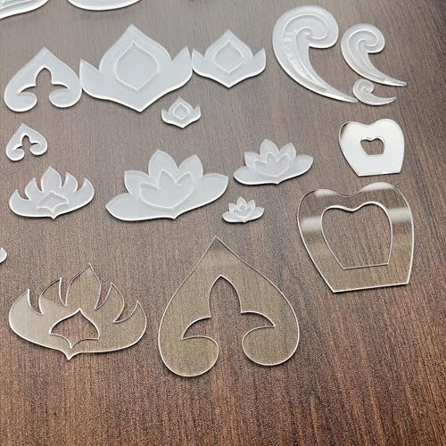 Acrylic Mandala Stencils, Set of 14 with 54 Shapes, Transparent, for Dot Painting, Geometric Patterns, and Decorative Art