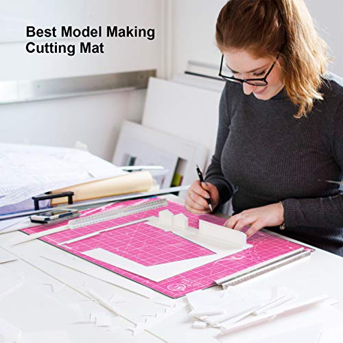 KC GLOBAL A2 (24"x18") Self-Healing Cutting Mat (Pink) - Sturdy, Reversible, Eco-Friendly, Non-Slip. Premium Desk Mat for Crafters, Quilters, and Hobbyist - color: Pink, size: 24"L x 18"W