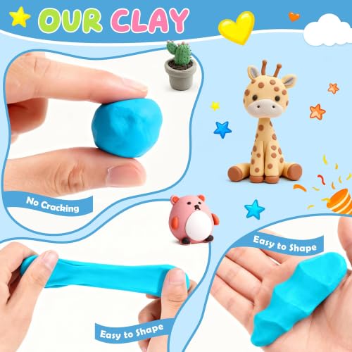 Artpar 52 Colors Polymer Clay Kit,Oven Bake Modeling Clay for Kids Adults | DIY Molding Clay Starter Sculpting Set With Tools & accessories,Non-Sticky,Kids School Classroom Stem,Home Party Art Crafts - color: 50