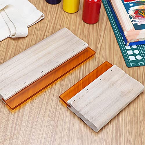 Cayway 5 PCS Screen Printing Squeegees, Durable, Abrasion-Resistant, Water- and Oil-Resistant Dual-Purpose Screen Printing Scraper with Wooden Handle