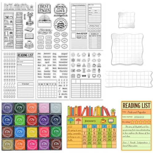 6Pcs Diary Journal Clear Stamps for Card Making, Star Rating Silicone Stamps for Crafting&DIY Scrapbooking, Weather & Reading Icons Journaling Decor - style: 29Pcs Diary Planner Clear Stamps