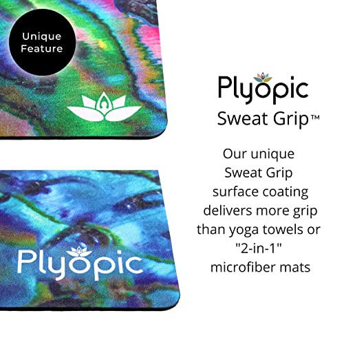 Plyopic All In One Yoga Mat | Luxury Sweat-Grip Mat/Towel Combo | Ideal for Yoga, Hot Yoga, Bikram, Pilates, Workout & Exercise | Eco-Friendly Natural Rubber - color: Haliotis