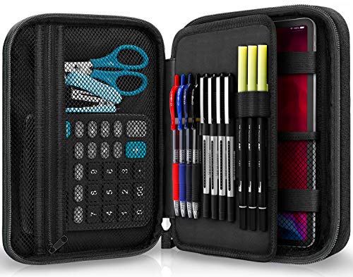 Big Capacity Storage Pouch Marker Pen Pencil Case Simple Stationery Bag Box Art Tool & Sketch Storage Boxes for Bullet Journal Middle High School Office College Student Girl Women Adult Teen - color: Black