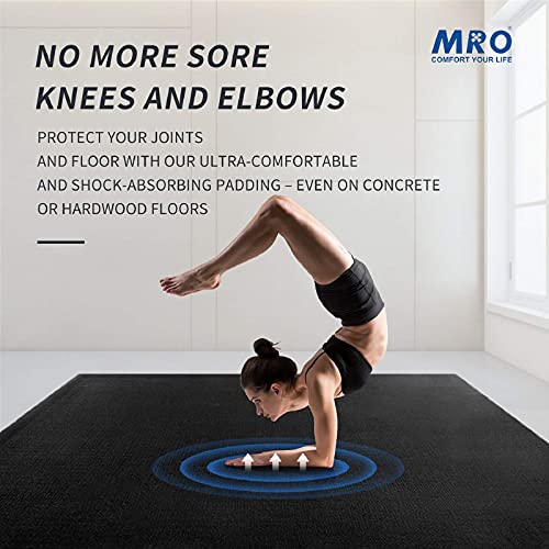 MRO Extra Large Yoga Mat, 12'x6'/9'x6'/7'x5'/6'x4' (9MM) - color: Black, size: 7*5 FT