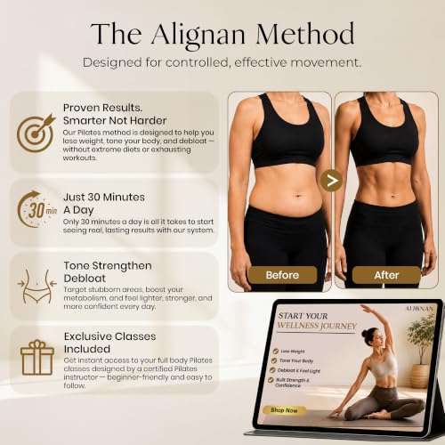 Pilates Kit for Home Workouts with 14” Pilates Ring, 8” Mini Pilates Ball, and 3-Piece Booty Band Set, Pilates Essentials Kit for Women with Guided Workout Video, Home Pilates Equipment - color: Beige