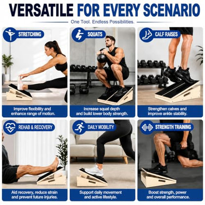 Professional Slant Board, Adjustable Incline Board and Calf Stretcher, Slant Board for Calf Stretching, Calf Stretcher Slant Board