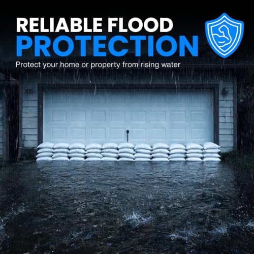 Sand Bags with Ties 14" x 26" - Sand Bags for Flooding, Woven Polypropylene Sandbags, 50 lbs Capacity, 14x26 inches, White - size: 10 Count (Pack of 1)
