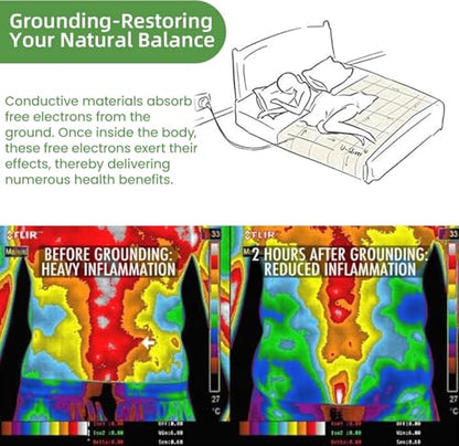 Grounding Mat, Grounding Mat for Bed,Grounding Bed Mat with Grounding Cord, Earth Pad Grounding Mat, Grounding Pad for Improving Sleep