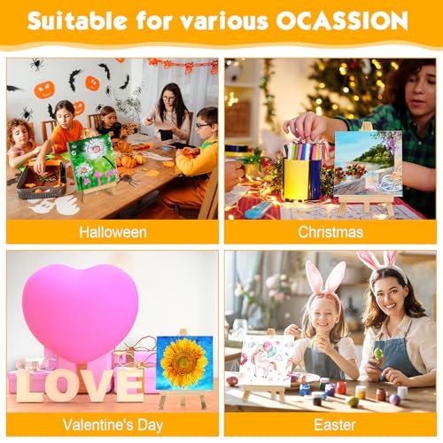 150 Pack Mini Canvas with Easel for Painting Wood,4 X 4 Inch | Stretched Canvas Panels with Wood Tabletop Easels, Art Supplies for Classroom Crafts Birthday Paint Party Favors Projects - size: 3 x 3 Inch