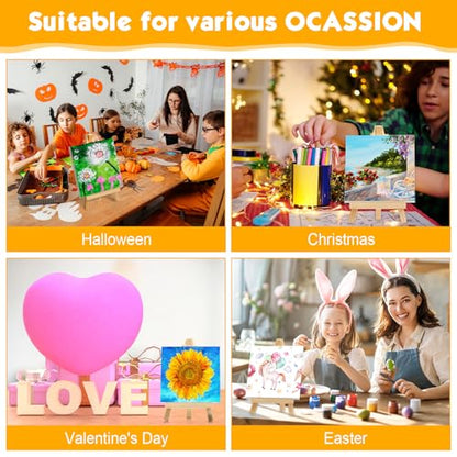 150 Pack Mini Canvas with Easel for Painting Wood,4 X 4 Inch | Stretched Canvas Panels with Wood Tabletop Easels, Art Supplies for Classroom Crafts Birthday Paint Party Favors Projects - size: 3 x 3 Inch