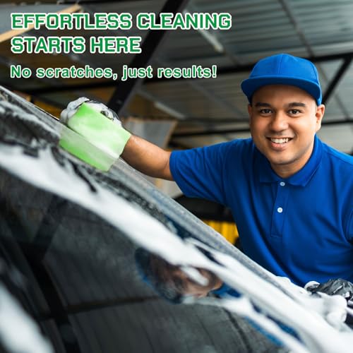 Vesici 24 Pack Large Sponges Bulk Multi-Purpose Extra Large Sponge for Washing Cars Field Day Water Games Household Cleaning Car Boat Bike Kitchen Bathroom Vacuum Compressed Packing (Bright Green) - color: Bright Green