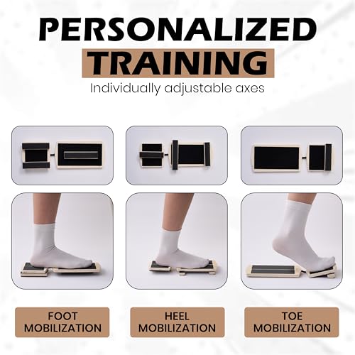Foot & Ankle Strengthener Kit – Ankle Balance Board for Strength, Stability, Mobility & Injury Recovery – Complete Set with Beginner & Advanced Bars, 2 sizes Cork Balls, Manual & Carry Bag