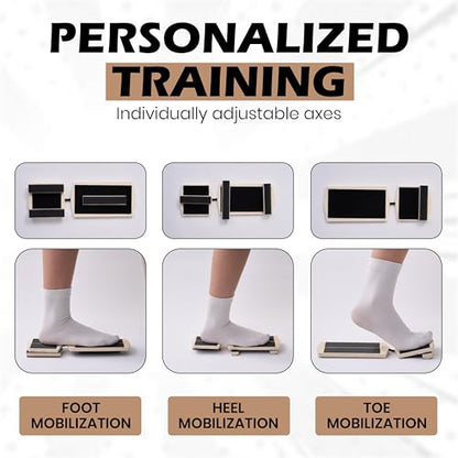 Foot & Ankle Strengthener Kit – Ankle Balance Board for Strength, Stability, Mobility & Injury Recovery – Complete Set with Beginner & Advanced Bars, 2 sizes Cork Balls, Manual & Carry Bag