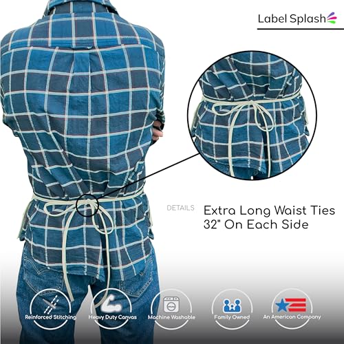 2 Pocket Canvas Work Waist Nail Apron Belt Washable Tool Utility Gardening Woodworkers Roofers Artists & Crafts - color: Canvas 4 Pack