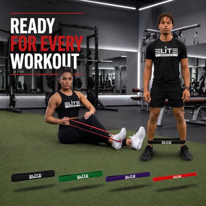 Heavy Thick Resistance Bands Set of 4, 5X Thicker, Short Monster Band, Deadlift Band, Loop Resistance Booty Bands for Glute Activation, Strength Training, Deadlifts, Squats & Warm-Up - color: Red, Purple, Green, Black