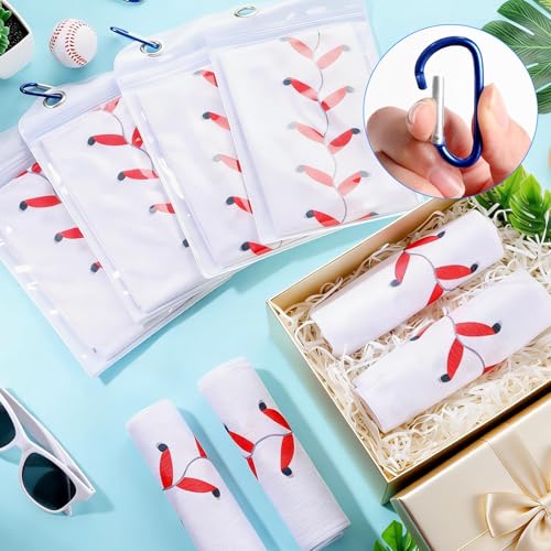 Lonfliness 6Pcs Baseball Cooling Towels with Bags 38x12 in Breathable Chilly Microfiber Ice Towel Fast Drying Sport Team Gift for Player Coach Gym Workout Biking Running Yoga (Baseball) - color: White