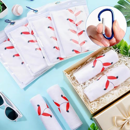 Lonfliness 6Pcs Baseball Cooling Towels with Bags 38x12 in Breathable Chilly Microfiber Ice Towel Fast Drying Sport Team Gift for Player Coach Gym Workout Biking Running Yoga (Baseball) - color: White