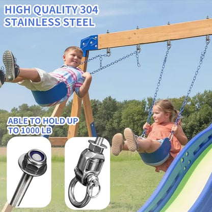 4 Heavy Duty Swing Hangers 360° Bearing Stainless Steel Swing Hooks 1000LBS Capacity Playground Sandbag Hammock Chair Porch Swing - size: 4 Pack 360°