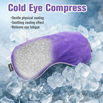 BeHoomi Cooling & Heated Eye Mask, Weighted Eye Mask for Sleeping, Purple - color: Purple