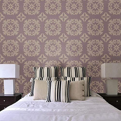 3 Pieces Mandala Painting Reusable Stencils Set (12 x 12 inch) Laser Cut Drawing Template for DIY Stones Furniture Floor Wall Fabric Wood Art&Craft Supplies - color: 3 PCS-2