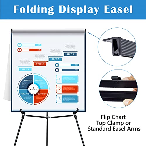 Falling in Art 63 1/2'' Aluminum Flip Chart Presentation Easel,2 Pack | Lightweight Easel Stand with Adjustable Floor for Boardroom, Whiteboard, Paper Pads, Signage, Black - style: Black 2-Pack