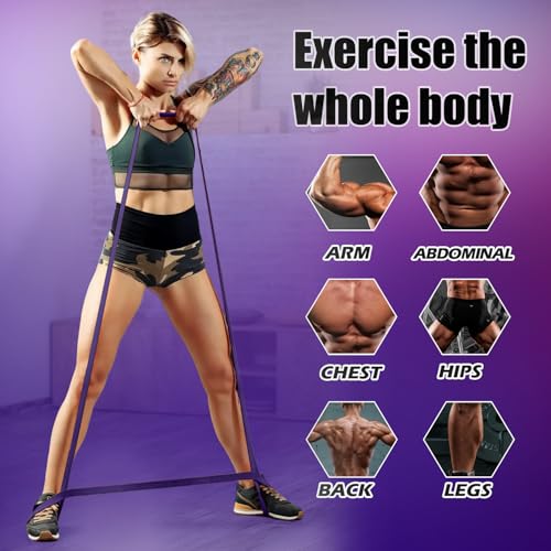 WHATAFIT Resistance Bands, 5 Level Pull Up Assistance Bands for Working Out - color: 2.3-56.7kg(5-125파운드) 핑크 퍼플+그립