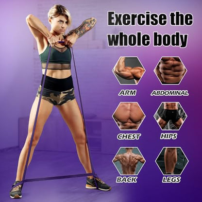 WHATAFIT Resistance Bands, 5 Level Pull Up Assistance Bands for Working Out - color: 2.3-56.7kg(5-125파운드) 핑크 퍼플+그립