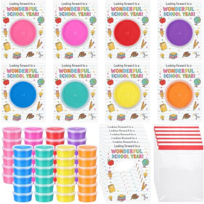 VioraWhite 48 Pcs Back to School Air Dry Clay Set with Card and Gift Bags DIY Clay Model Arts and Crafts Gift Graduation Party Favors Prizes for Kids Students Children Classroom - style: Back to School
