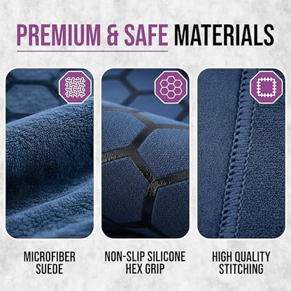 Clever Yoga Hot Yoga Mat Towel – Non-Slip Grip for Hot Yoga, Sweat Absorbent, Honeycomb Silicone Grip, Stays Flat – Ideal for Pilates, Travel, Washable & Lightweight - Dark Blue - color: Darkblue