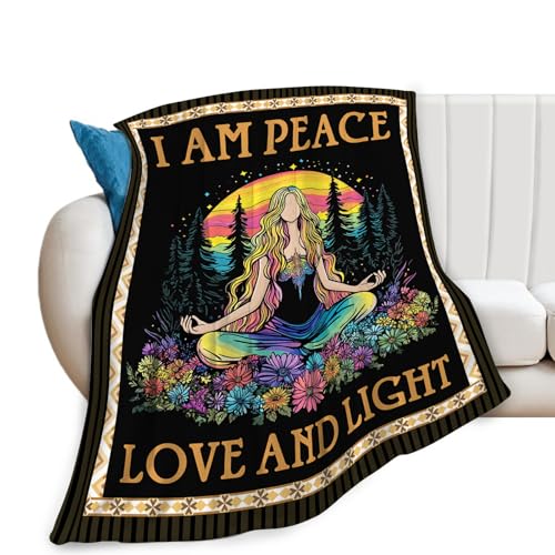 Yoga Blanket, Colorful Throw Blanket, Yoga Gifts, Meditation Blankets, Meditation Stuff Fleece Flannel Plush for Women Men Boys Girls Lovers Adults Soft Bedding for Sofa Bed Office Home Decor 50"X40" - color: Yoga, size: 50"x40"