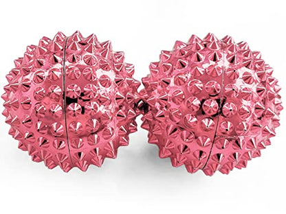2X Spiky DBT Skill Balls | 1.25 inch | Magnetic Stress Relief Balls | Spiky Massage Balls for Relaxation, Tension Release, Focus & Mobility (Rose Gold) - color: Rose Gold, size: 1.25 Inch