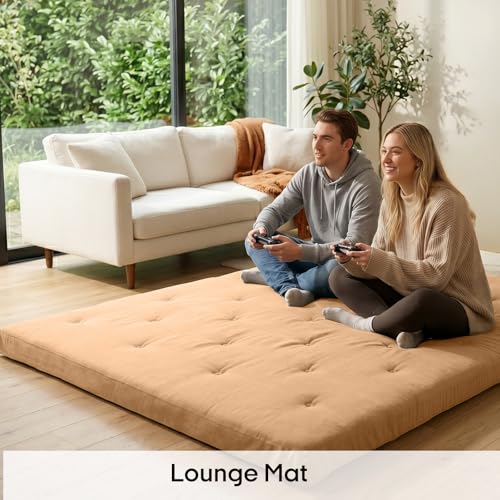 ZonLi Japanese Floor Mattress, 100% Cotton Washable Cover Futon Mattress - color: Burro, size: Twin(75"L x 39"W x 4"Th)