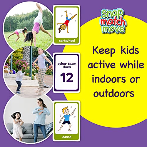 Exercise Cards for Kids, Play PE Games with 20 Exercises, 52 Cards | PE Teacher Must Haves, Solo or Group Play, Indoor Classroom Recess Games, Home School Therapy, Snap Memory Go Fish, Ages 4+ - style: Kids Exercise Cards