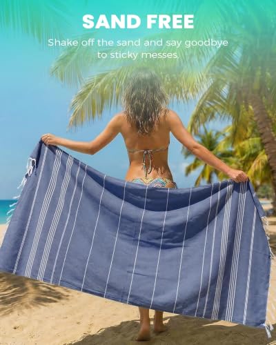 Turkish Beach Towels Yoga Blanket Gym Workout Towel Mens Birthday Gift Ideas for Father Day Dad Husband Brother Uncle Son Daughter Boyfriend Male Boss Grandpa Him Appreciation Thank You Retirement - color: Thinner Navy