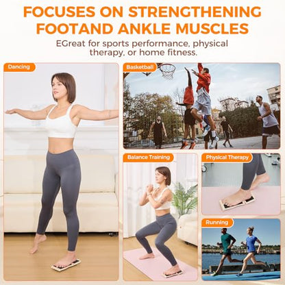 Ankle Strengthener & Axis Boar, Recovery For Sprains & Plantar Fasciitis | Ankle Balance Board & Sidekick Ankle Board Used For Strengthening And Stabilizing Bare Joints - Includes Exercise Guide