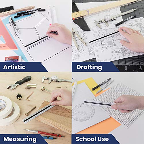 Pacific Arc Engineering Scale Ruler, 6" Scale Ruler for Architectural Designs, Engineering, or Drafting