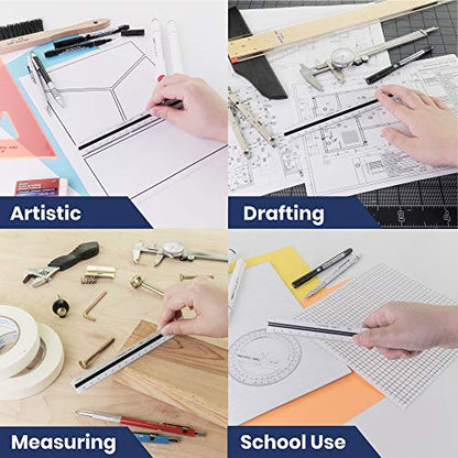 Pacific Arc Engineering Scale Ruler, 6" Scale Ruler for Architectural Designs, Engineering, or Drafting