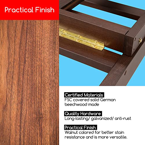 MEEDEN Heavy Duty H-Frame Studio Easel Stand, Large Adjustable Solid Beech Wood Artist Easel for Painting, Holds Canvases up to 78" with Storage Tray- Walnut - color: Walnut