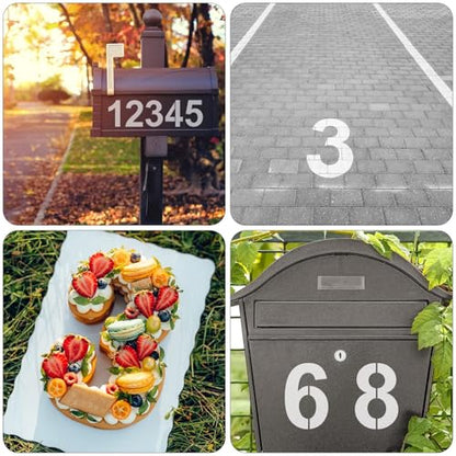 4 Inch Number Stencils Plastic Number Stencils Reusable Digital Painting Templates for Cake Stencil Address Templates - size: 4 Inch