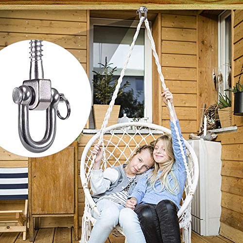 SELEWARE 2 Pack Swing Hangers Swing Set Hooks Stainless Steel Hammock Hooks | Heavy Duty Swing Mount for Porch Swing, Hammock Chair, Heavy Bag, Yoga Silk, Suspension Straps, Gymnastics Rings - color: Stainless 2 Pack Swing Hooks