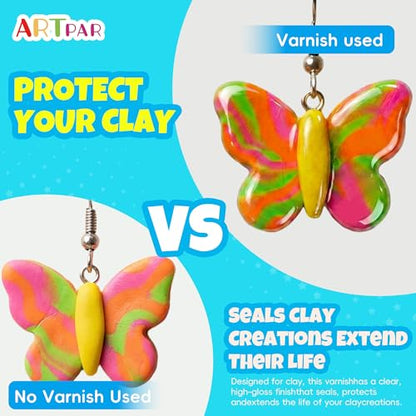ARTPAR Air Dry Clay Glaze - 100ml Air Dry Clay Varnish ,High-Gloss | Waterproof Prevents Cracking and Resists Scratches; Suitable for Polymer Clay and Pottery Ceramics, Oil Paintings, and Wood